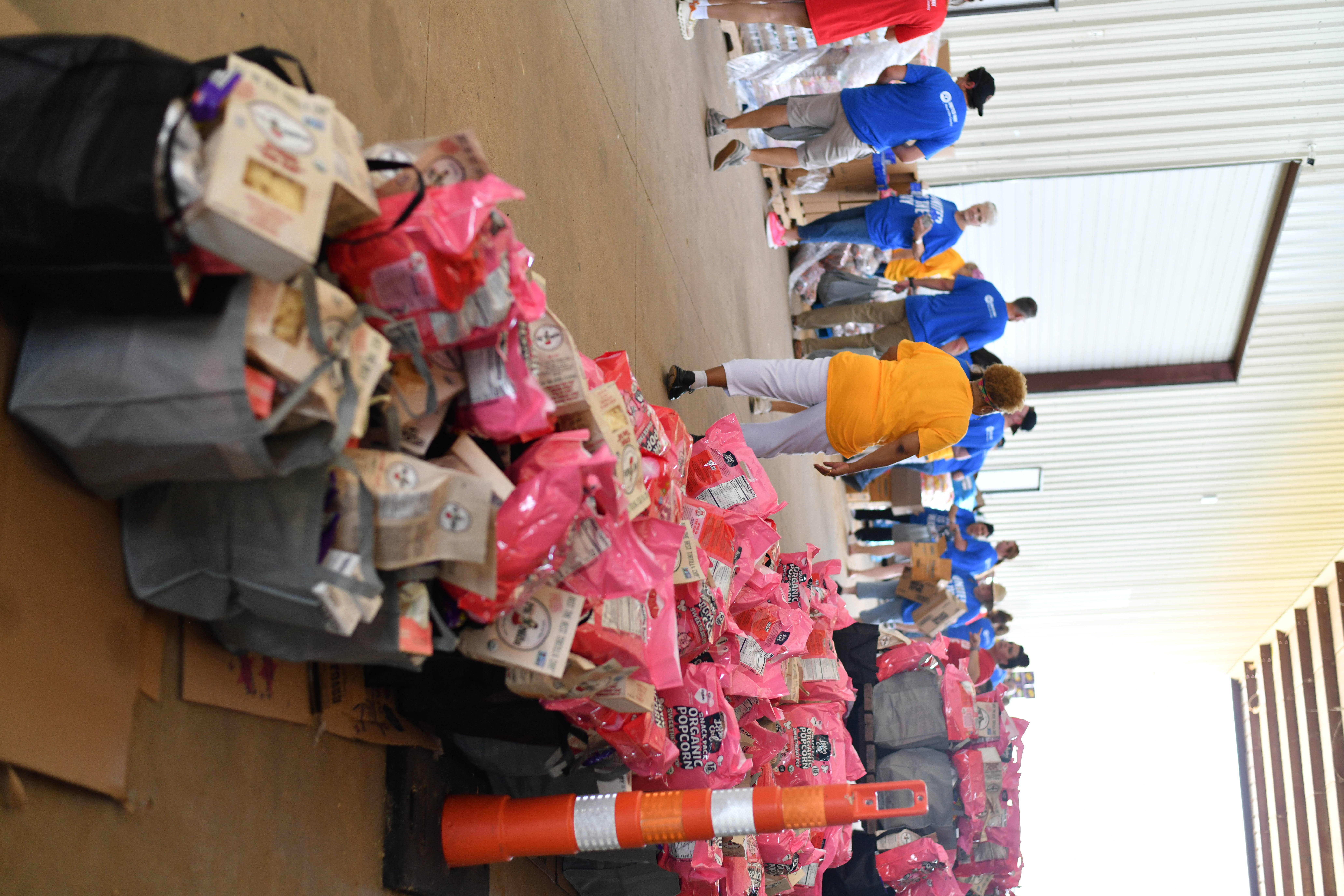 Packed food bags for giveaway